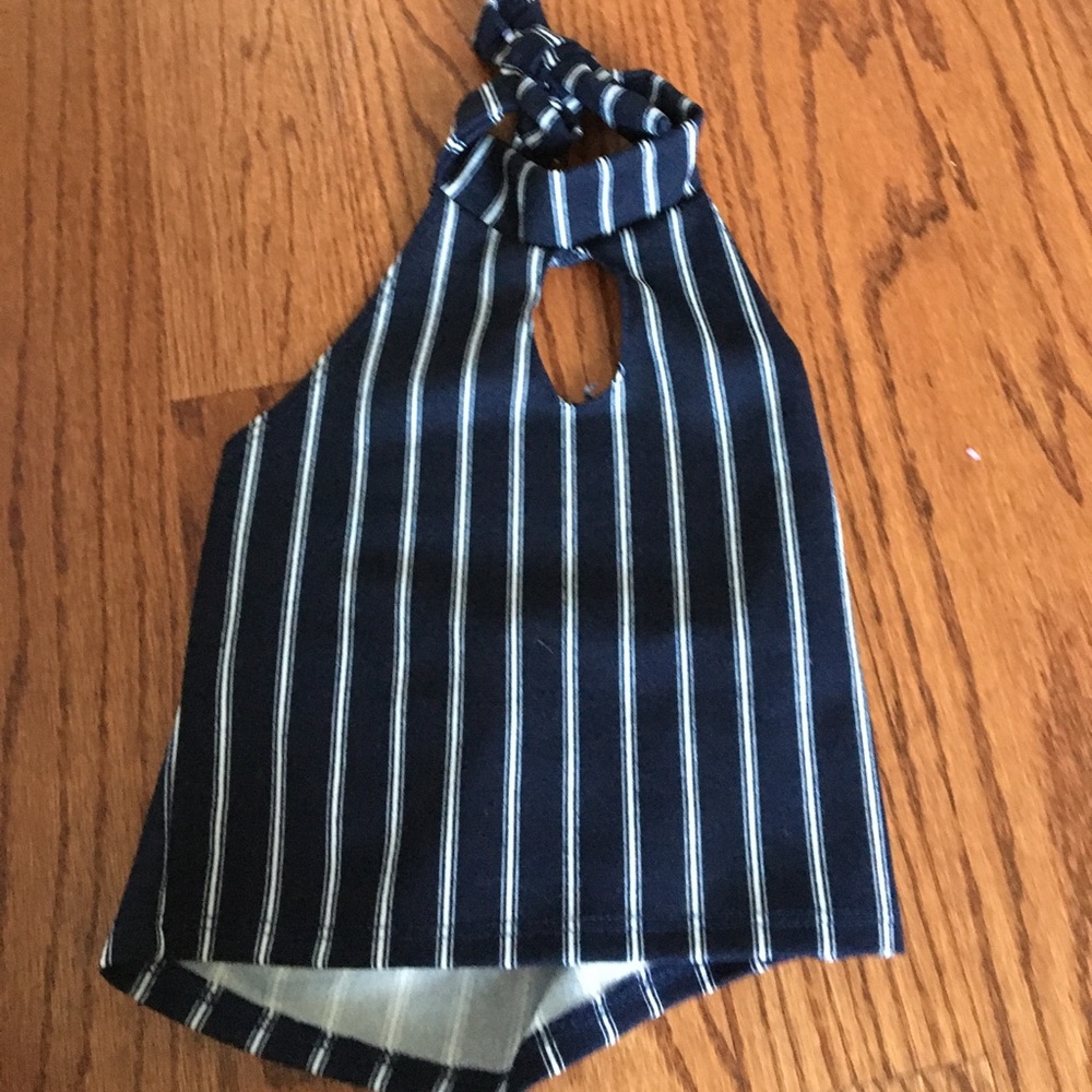 Blue and white top